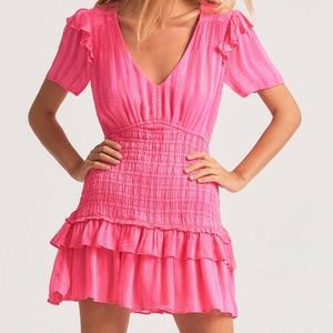 LoveShackFancy Rena Dress Size Small Watermelon Color Brand New With Tags